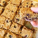 Chewy Homemade Granola Bars with Fresh Wild Blueberries (all the way from Michigan) and Protein